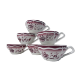 6 cups Digoin Sarreguemines