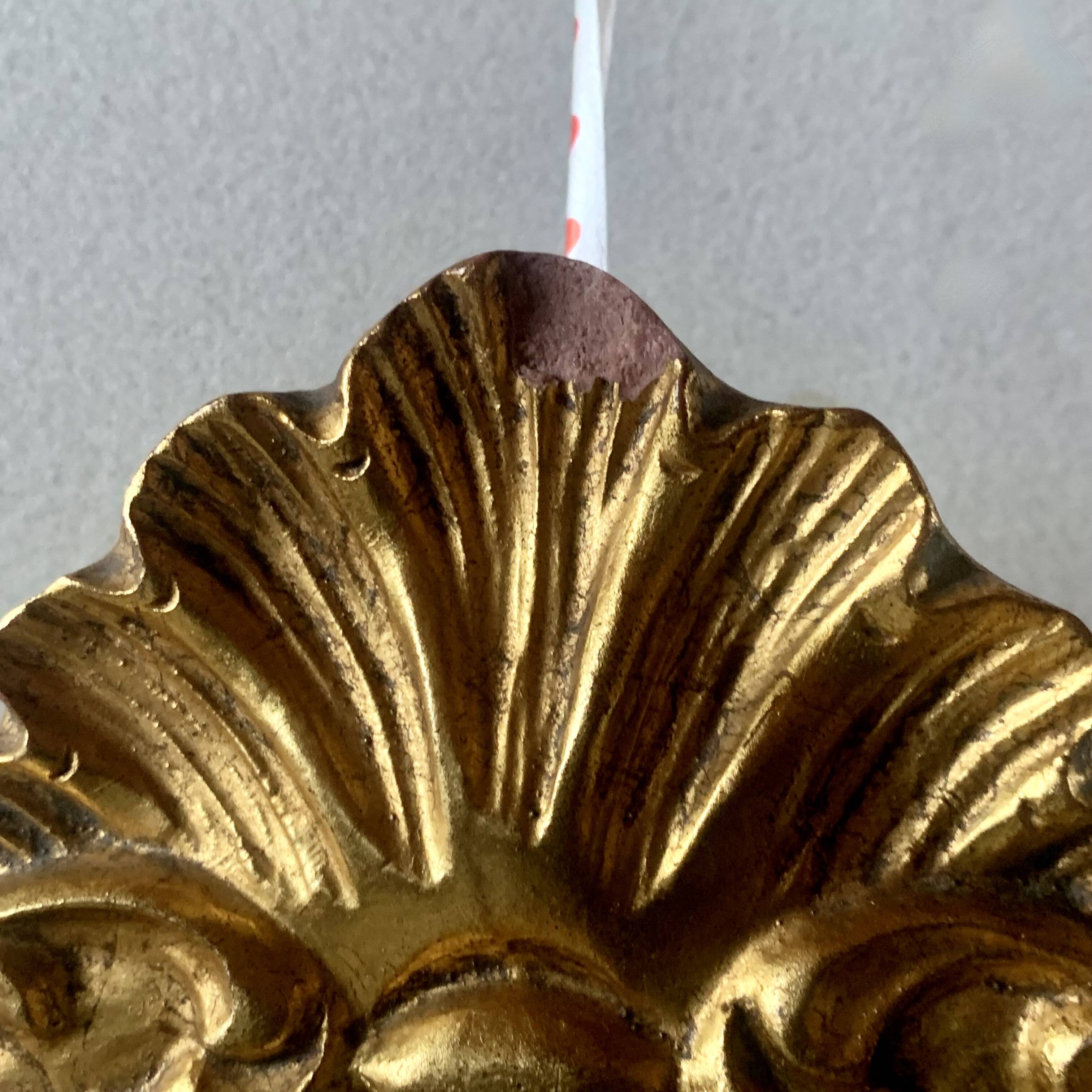 Vintage wall mirror in gold plaster - rococo style