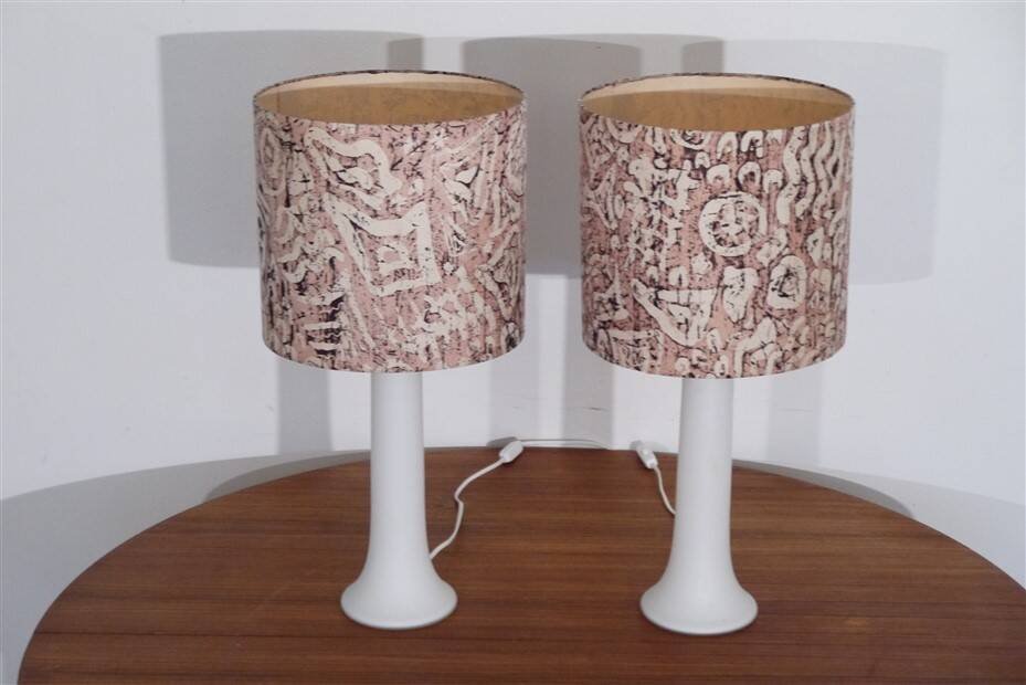 Pair of glass lamps by Luxus, Sweden 1970