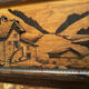 Vintage 1950s Alpine Table - Carved and Pyrographed - Chalet Atmosphere