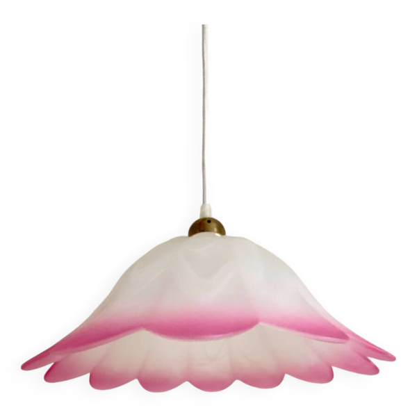 Suspension tulipe vintage rose fluo
