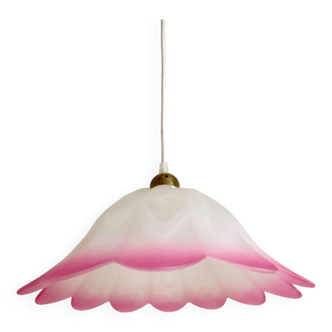 Vintage neon pink tulip pendant light