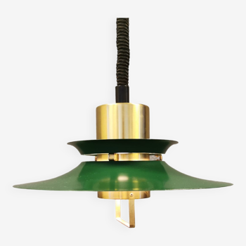 Hanging lamp from the 1970s-1980s, made of metal and brass.