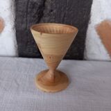 Turned wood egg cup