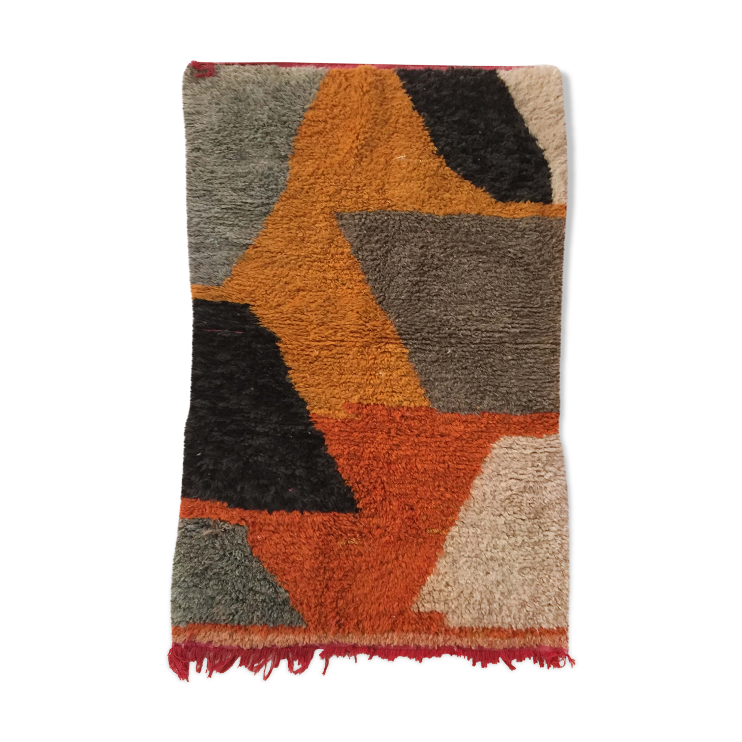 Moroccan Berber boujaad carpet with colored flat areas 193x115cm