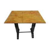 Wooden side table painted in faux marble