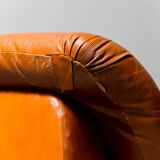 Pair of brown leather armchairs from the 70s vintage