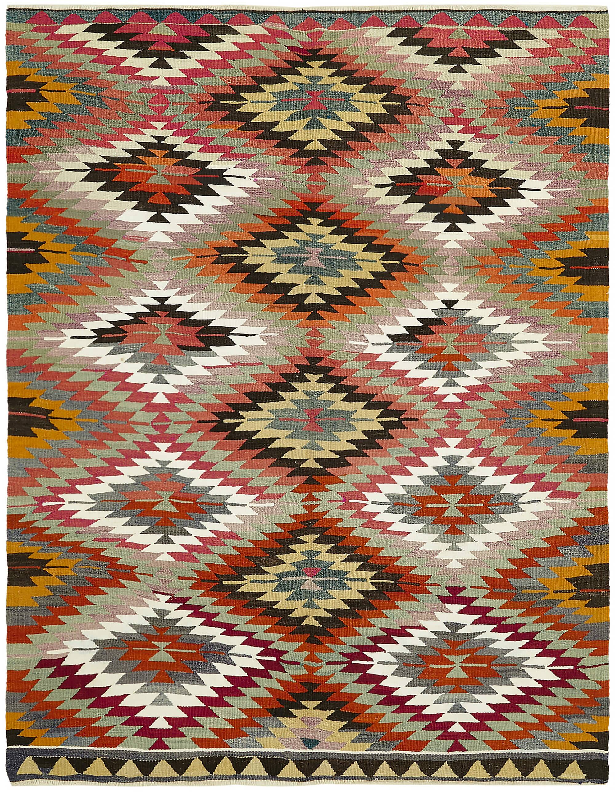 Turkish Handmade Vintage Anatolian Kilim 170 cm x 214 cm