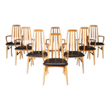Series of 8 Scandinavian design armchairs 1960s