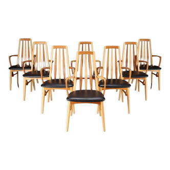 Series of 8 Scandinavian design armchairs 1960s