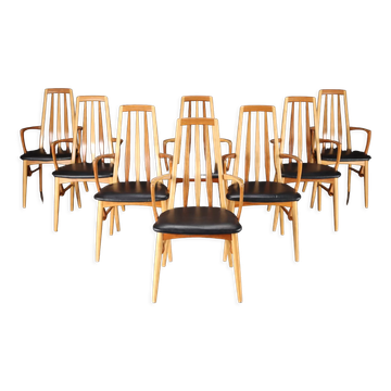 Series of 8 Scandinavian design armchairs 1960s