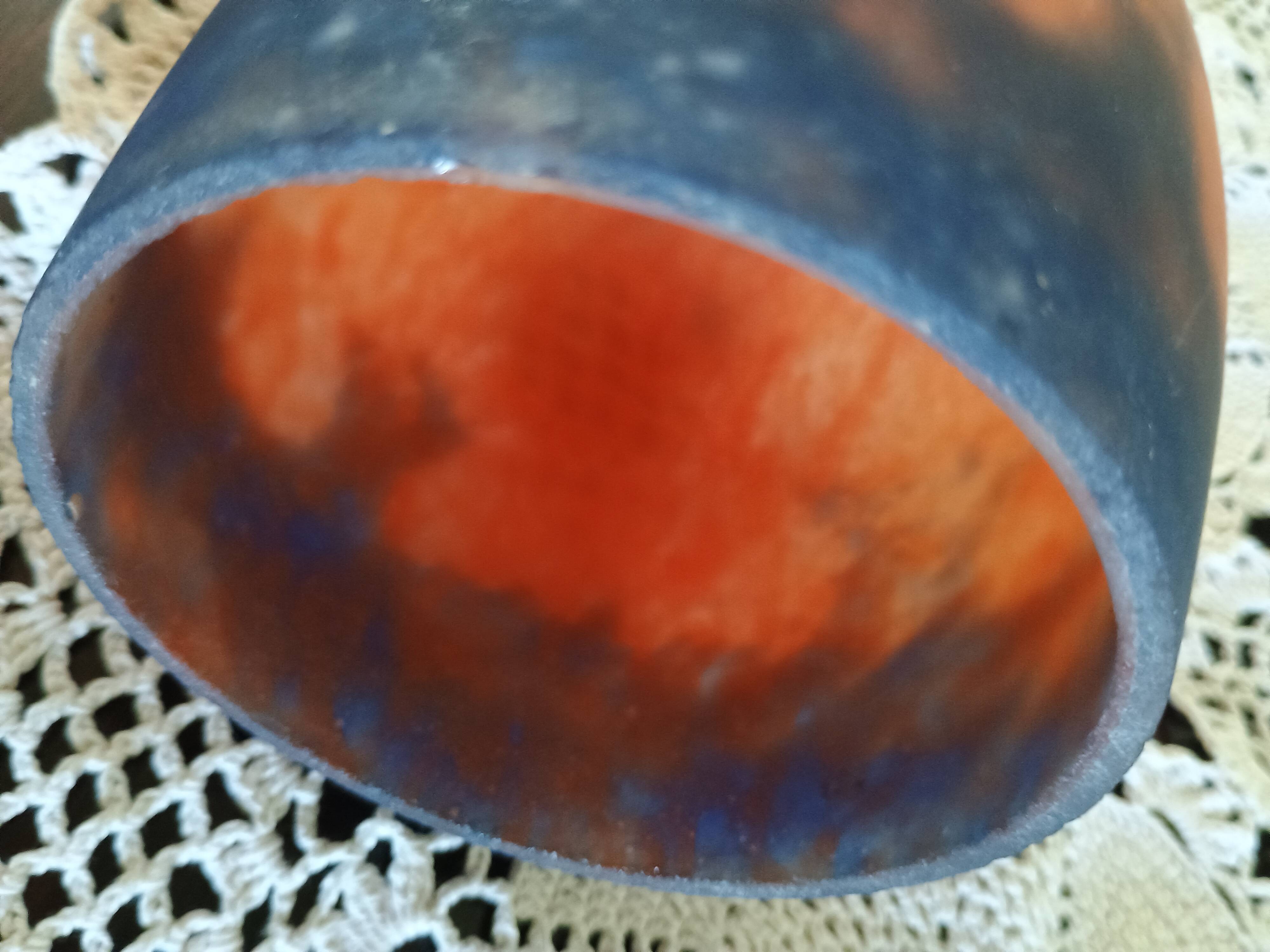 TULIP chandelier or lamp Marbled glass - Orange blue purple - Art Deco