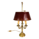 Old bronze & sheet metal bouillote lamp with 3 lights, electrified Good condition S192