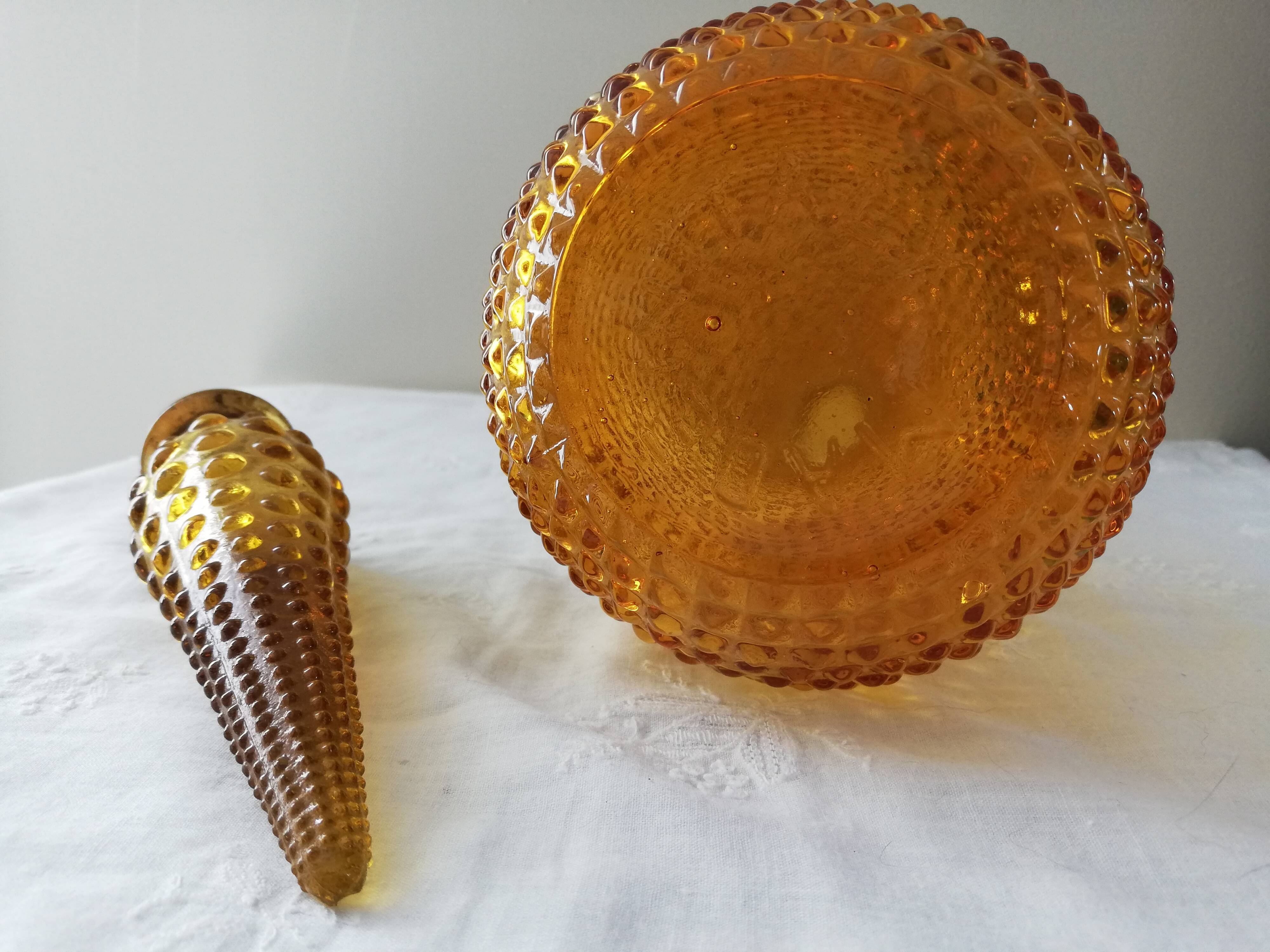 Vintage amber Italian carafe