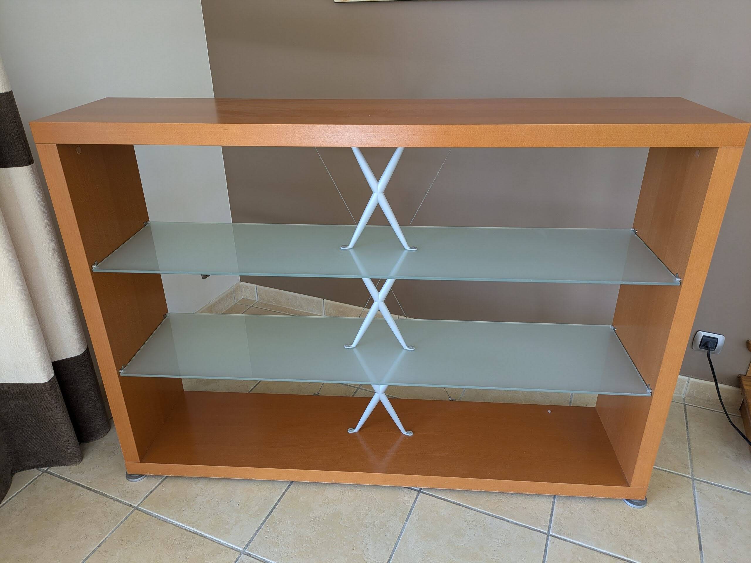 Etagère Designer Pascal Mourgue - en verre trempé et bois - Cinna Roset