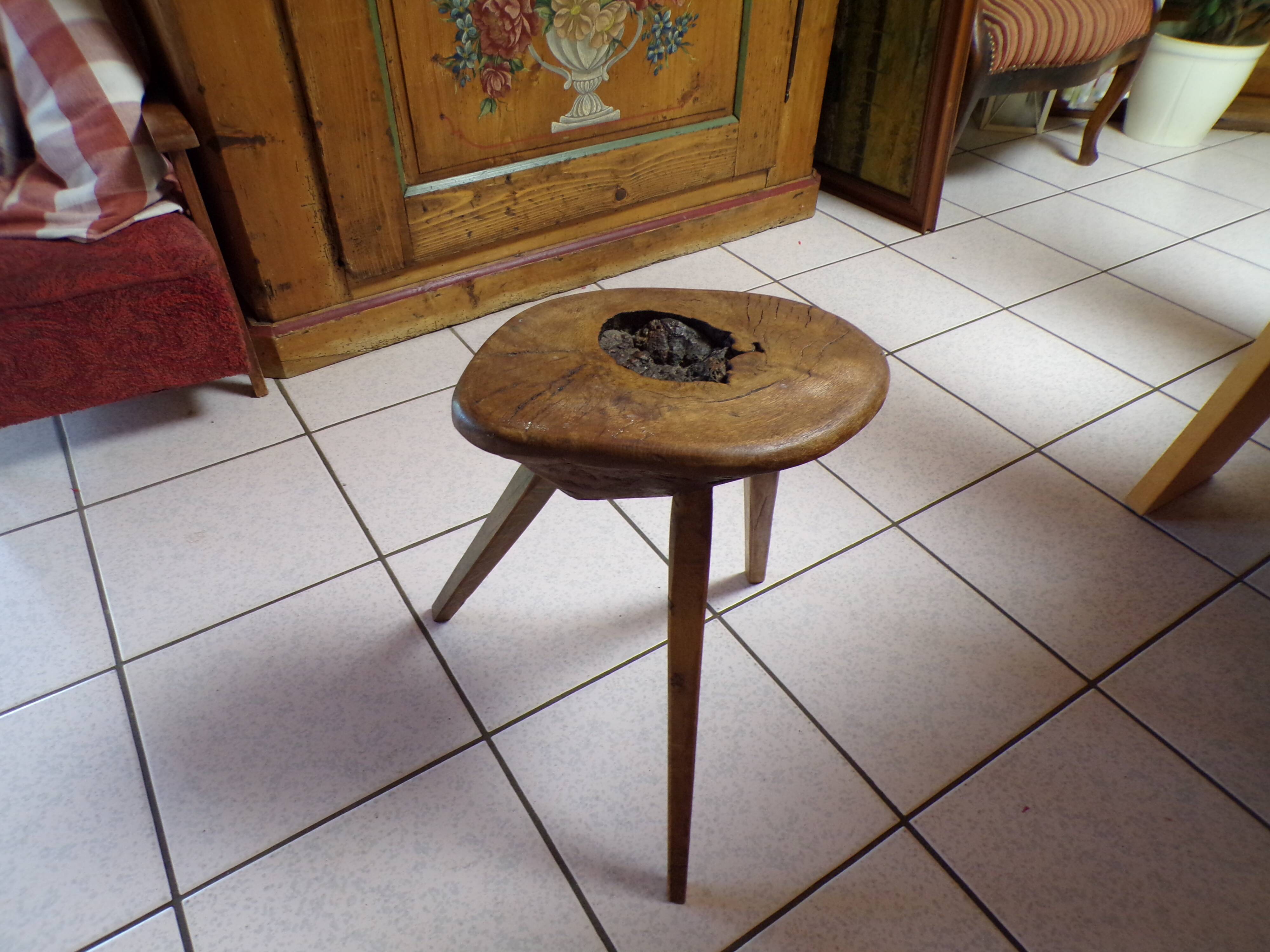 Brutalist tripod stool