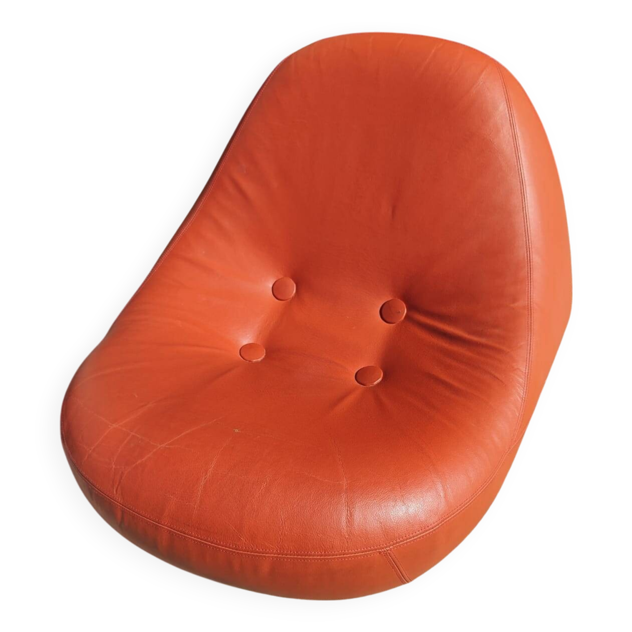 Pair of Luigi Colani armchairs - 9900 Easy Chair - orange leather - vintage -