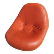 Pair of Luigi Colani armchairs - 9900 Easy Chair - orange leather - vintage -