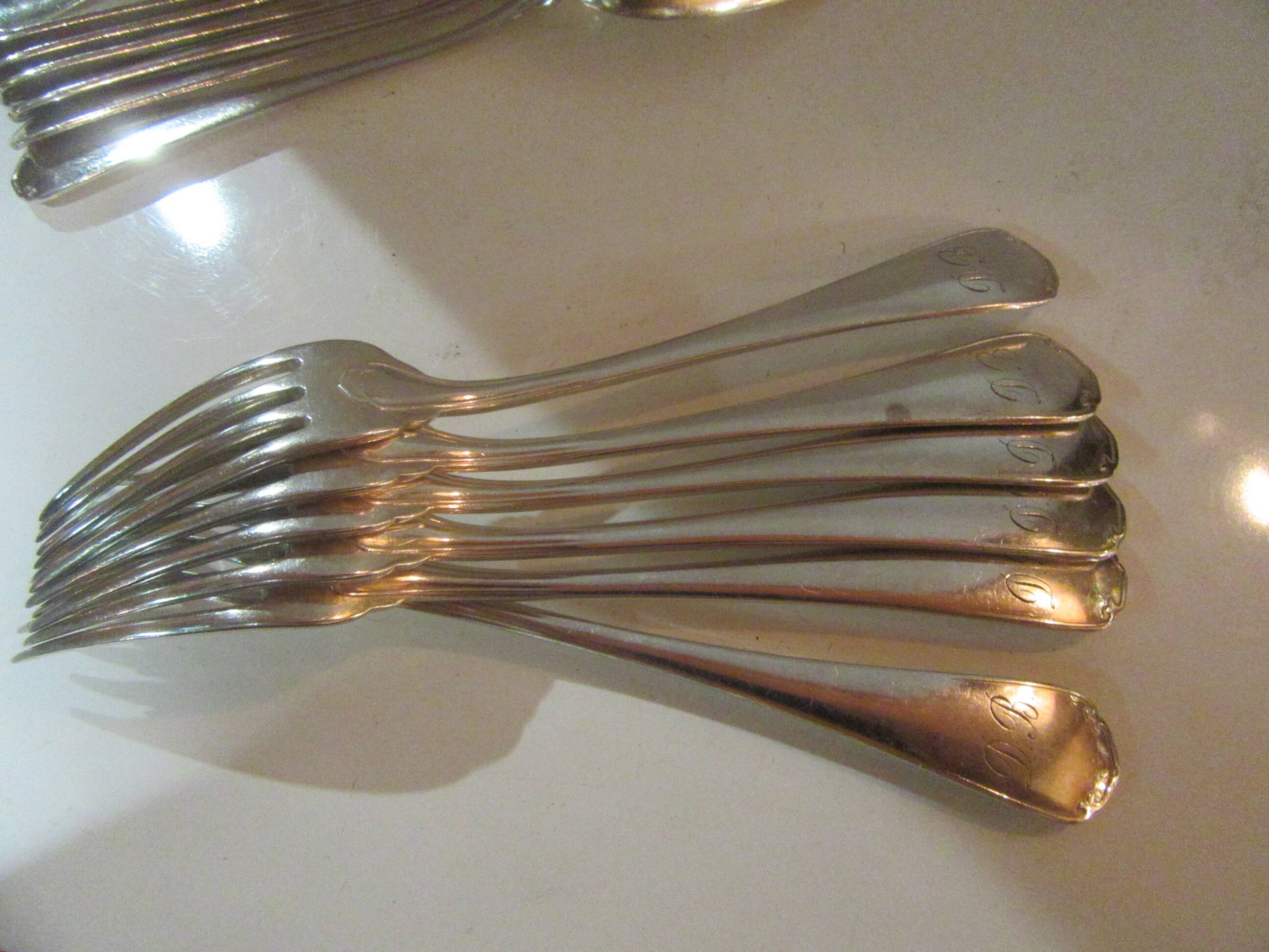 Christofle cutlery Japanese model 6 forks 6 tablespoons 6 teaspoons