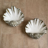 Duo of Art Deco plaster shell sconces