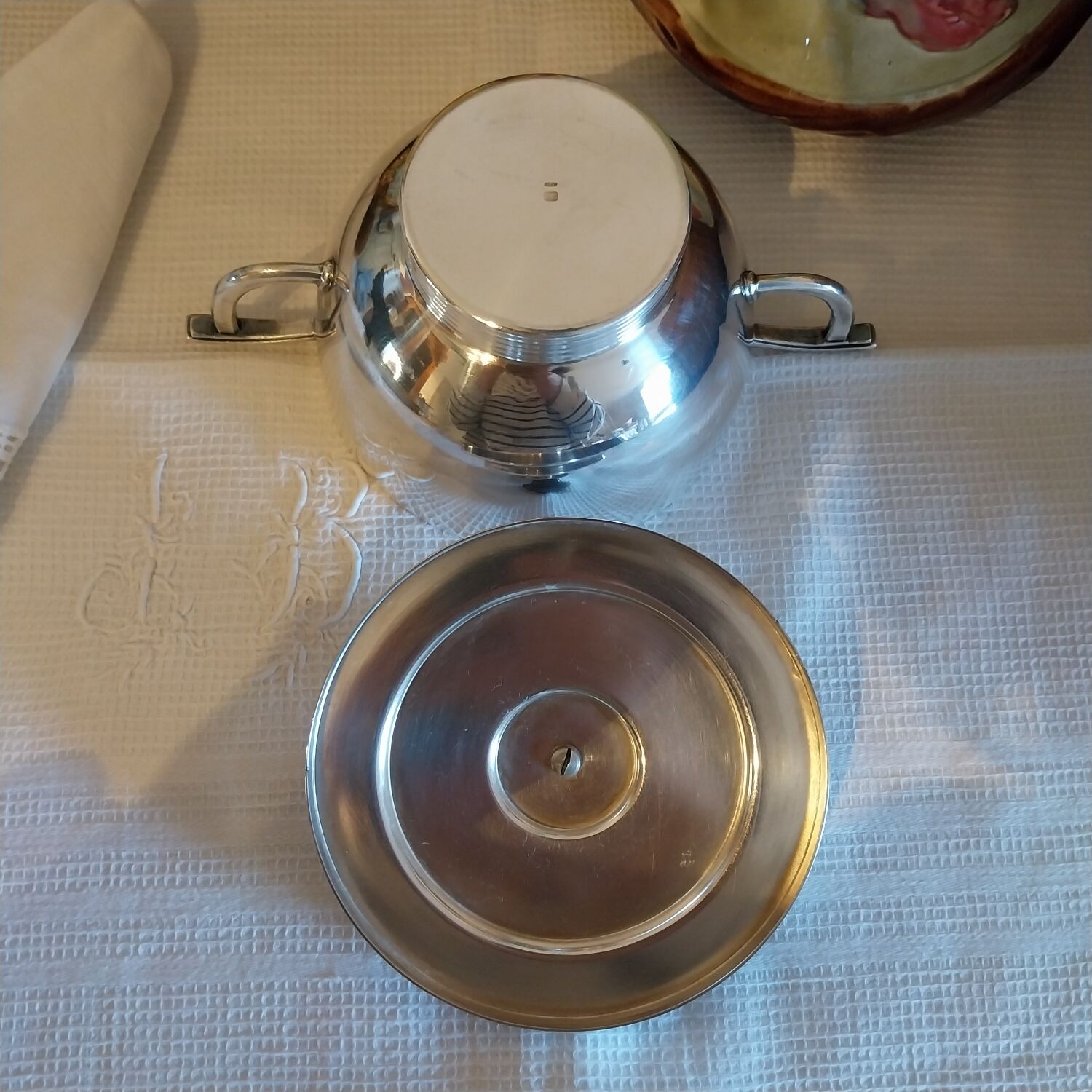Art Deco silver-plated sugar bowl