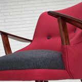 1960s, Danish designed armchair, reupholstered, furniture wool.