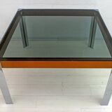 Willy Rizzo Style MidCentury Modern Italian Chrome and Leather Dining Table