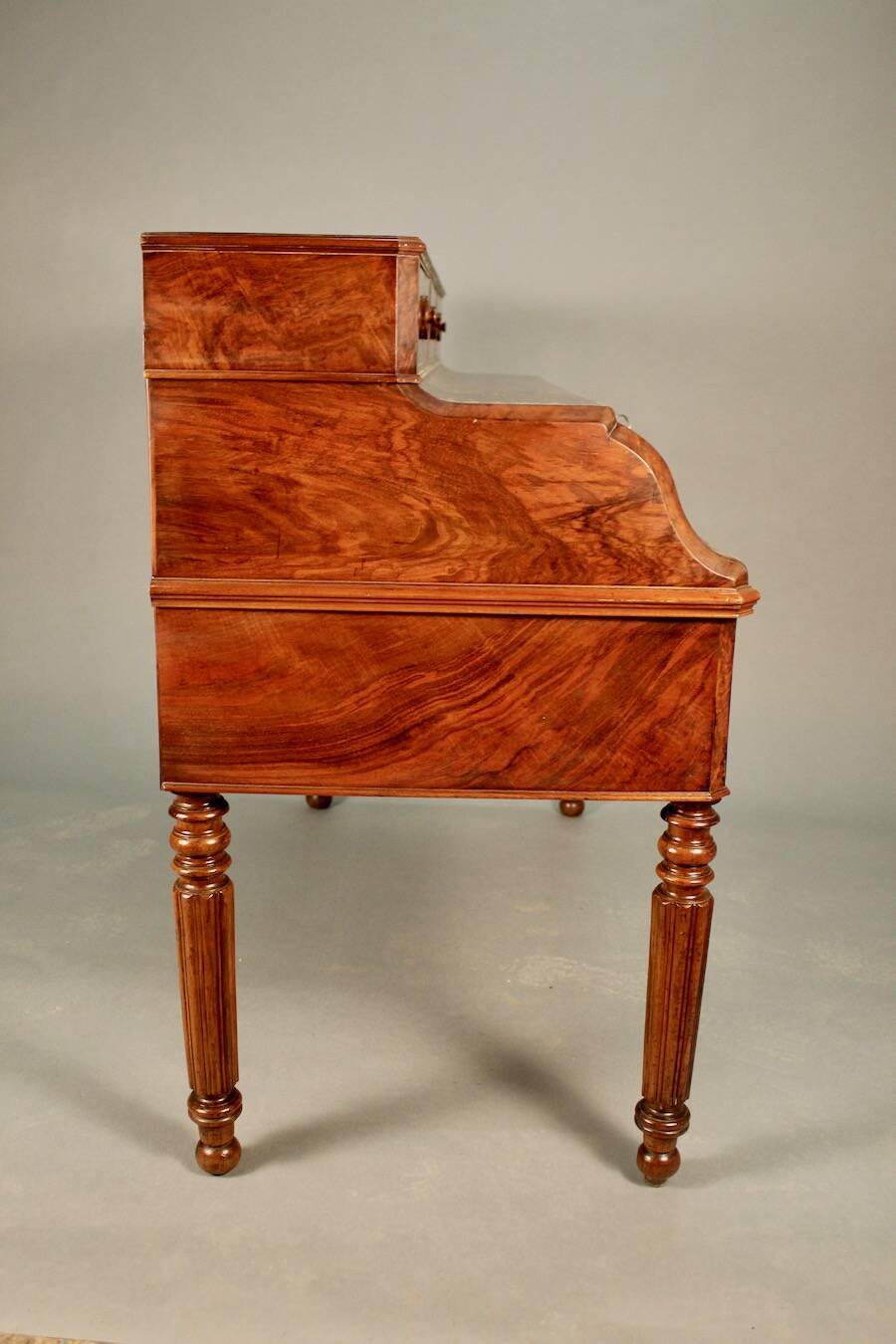 19th century walnut and burl walnut stepped desk