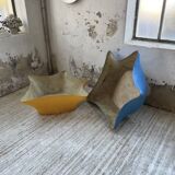 Set of 2 free-form fiberglass planters