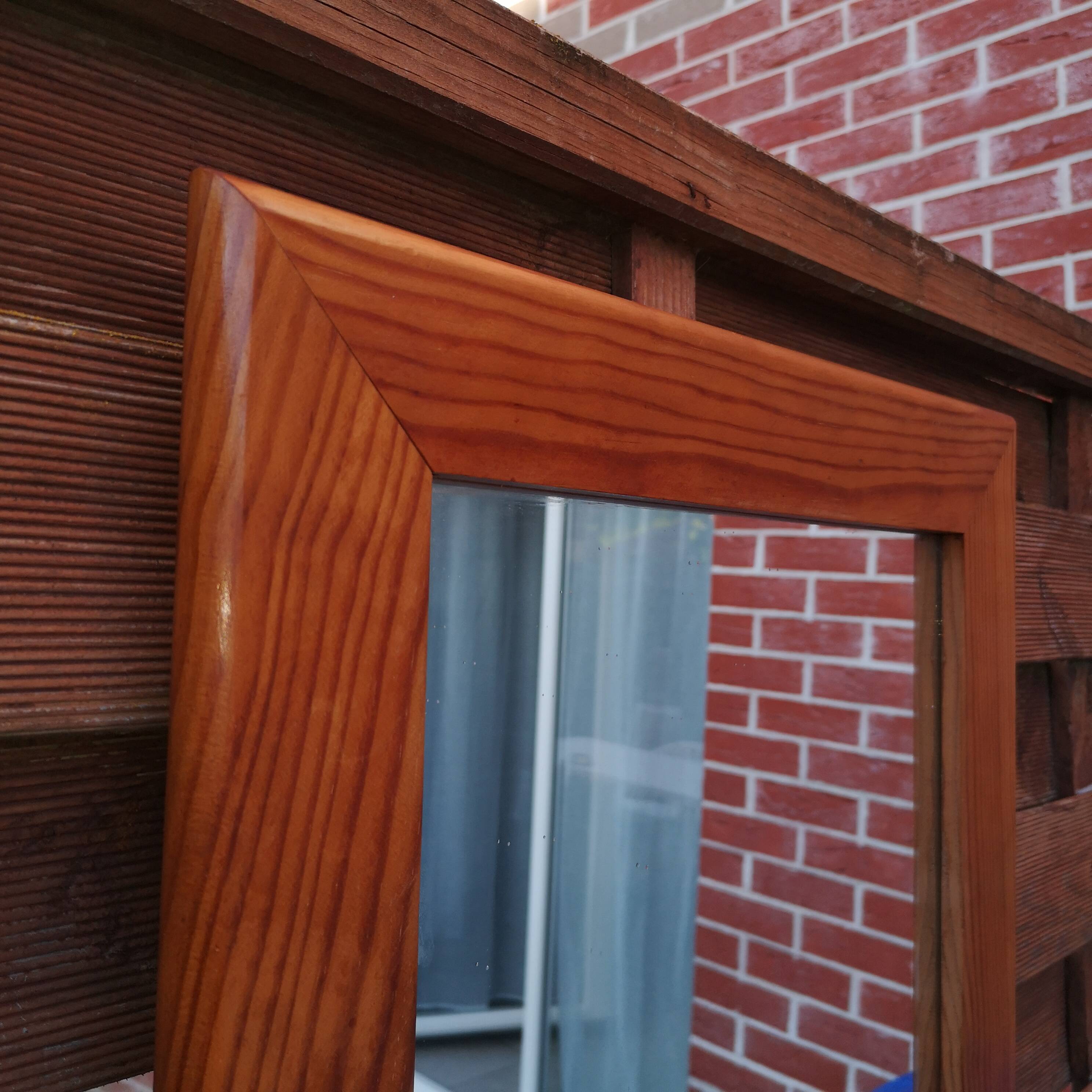Large Vintage Solid Pine Mirror - Regain Style - 1980
