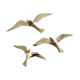 Series of 3 golden brass seagulls to hang