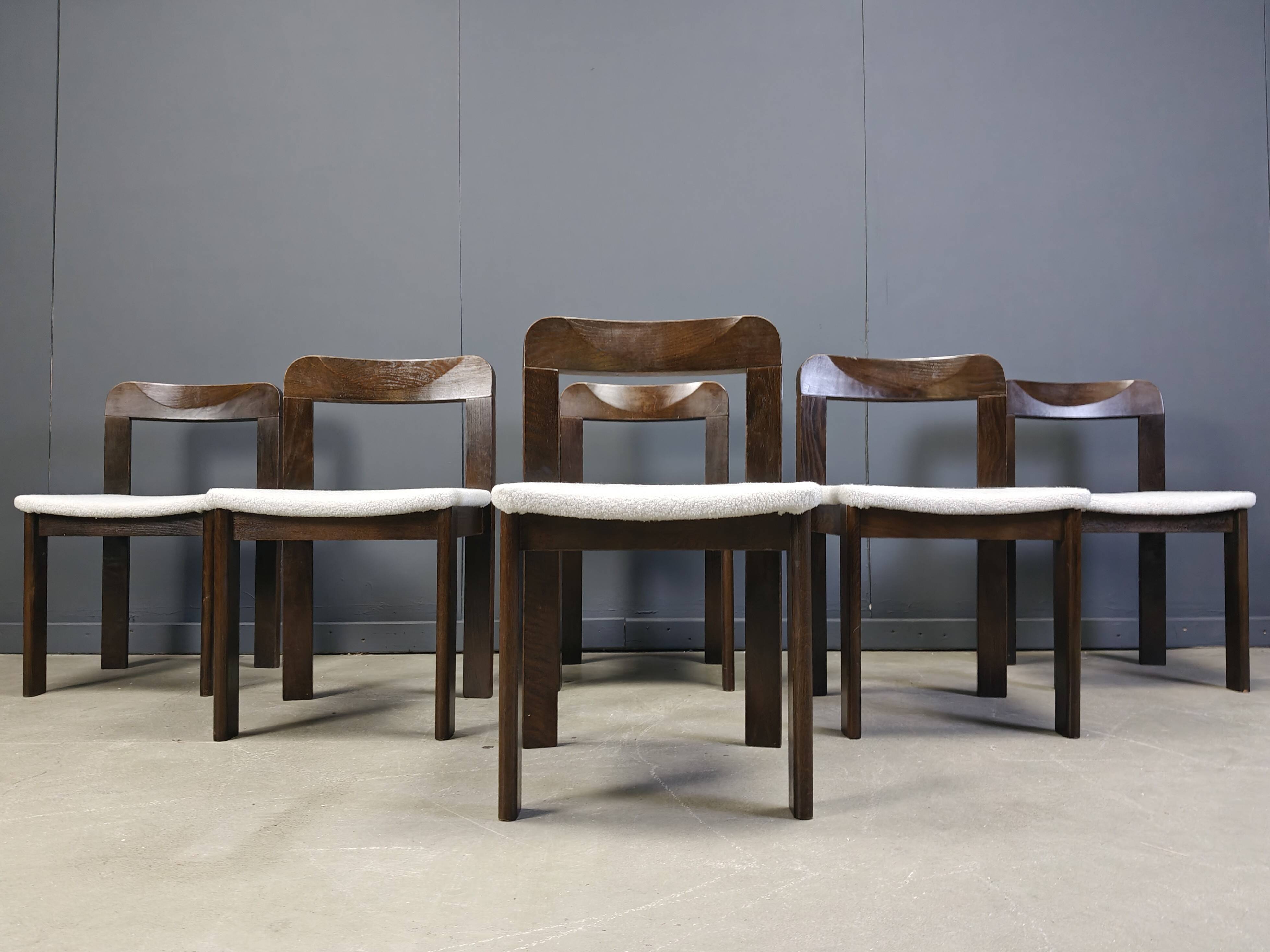 Vintage Brutalist Dining Chairs, Set of 6 - 1960s