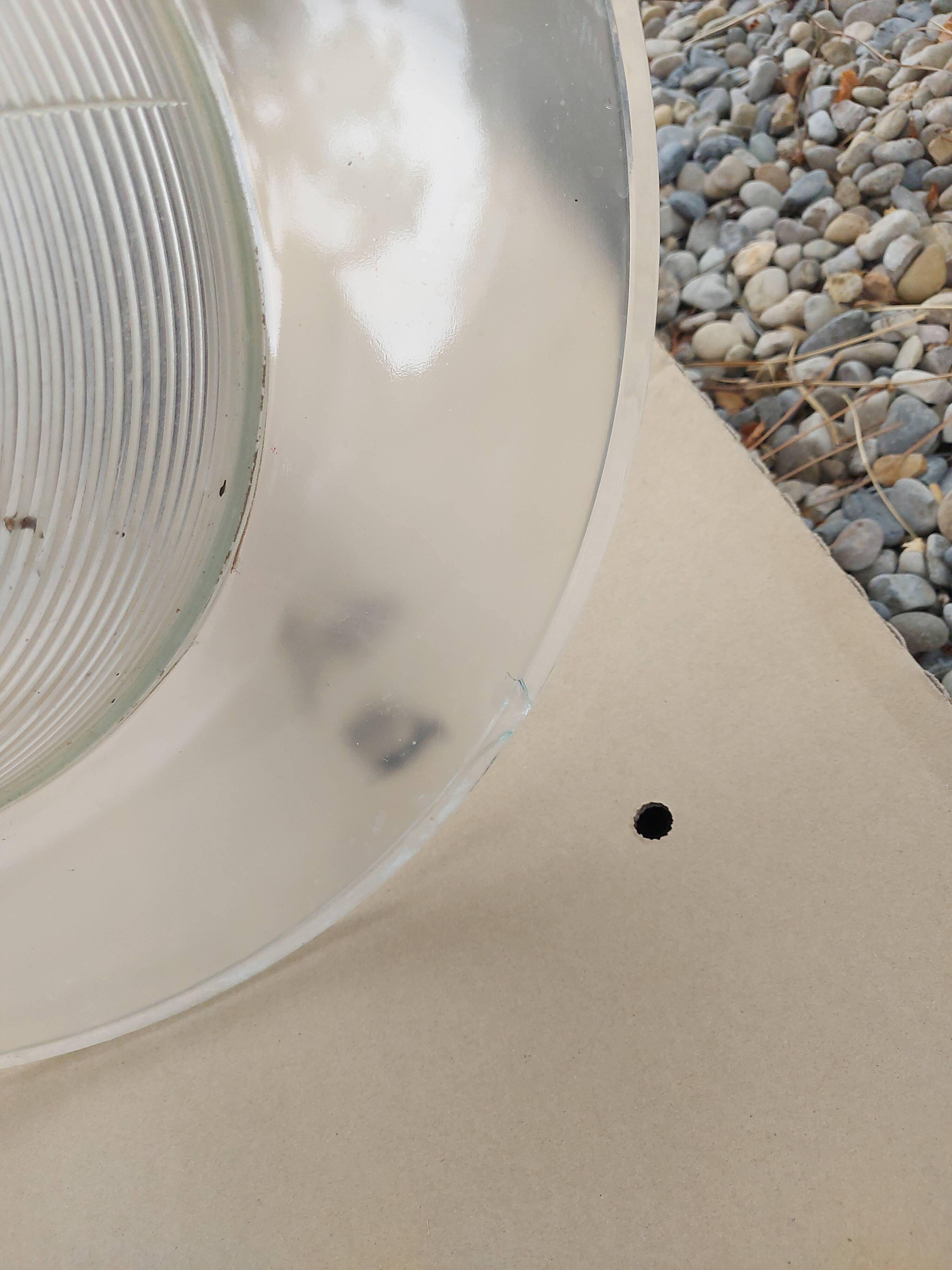 Holophane art deco glass pendant light