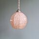 Art Deco pendant/lamp in pink speckled glass (2 available)