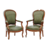 Pair of Louis Philippe style convertible armchairs