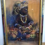 Tableau peinture pastel original d’un enfant
