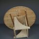Architectural hand built Dining Table in white washed pine, 1970s