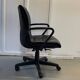 Black leather office chair Model "Qualis" by Emilio Ambasz for Tecno, 1991
