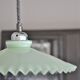 Vintage suspension in opaline scalloped mint color with water