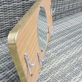 Patère formica marron 60' 4 doubles crochets + miroir vintage