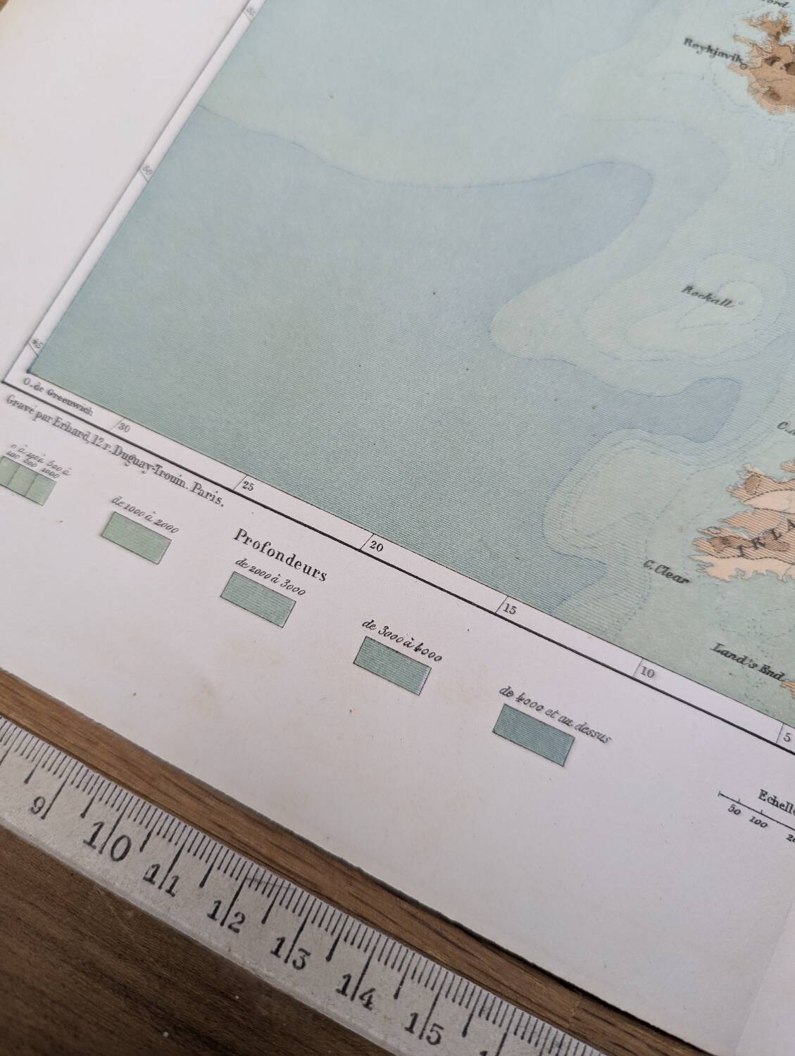 The North Atlantic, original map printed in 1879.