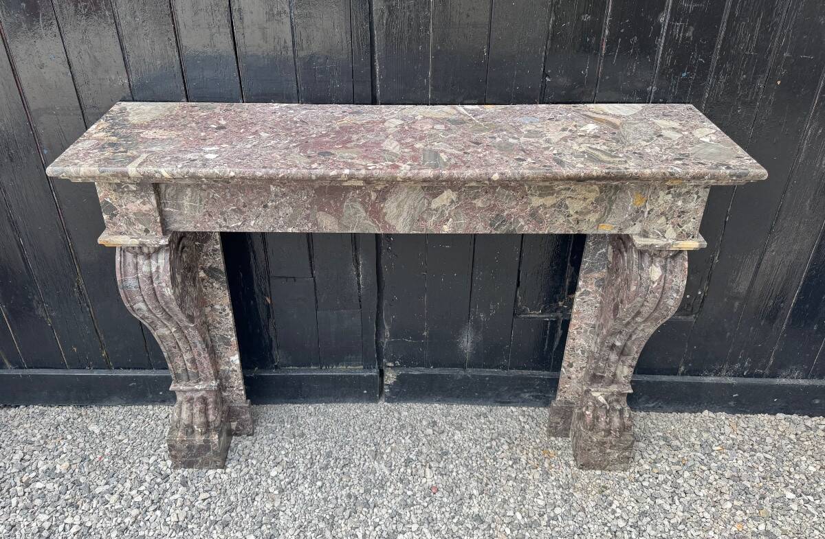 Charles X fireplace in Waulsort marble, early 19th century