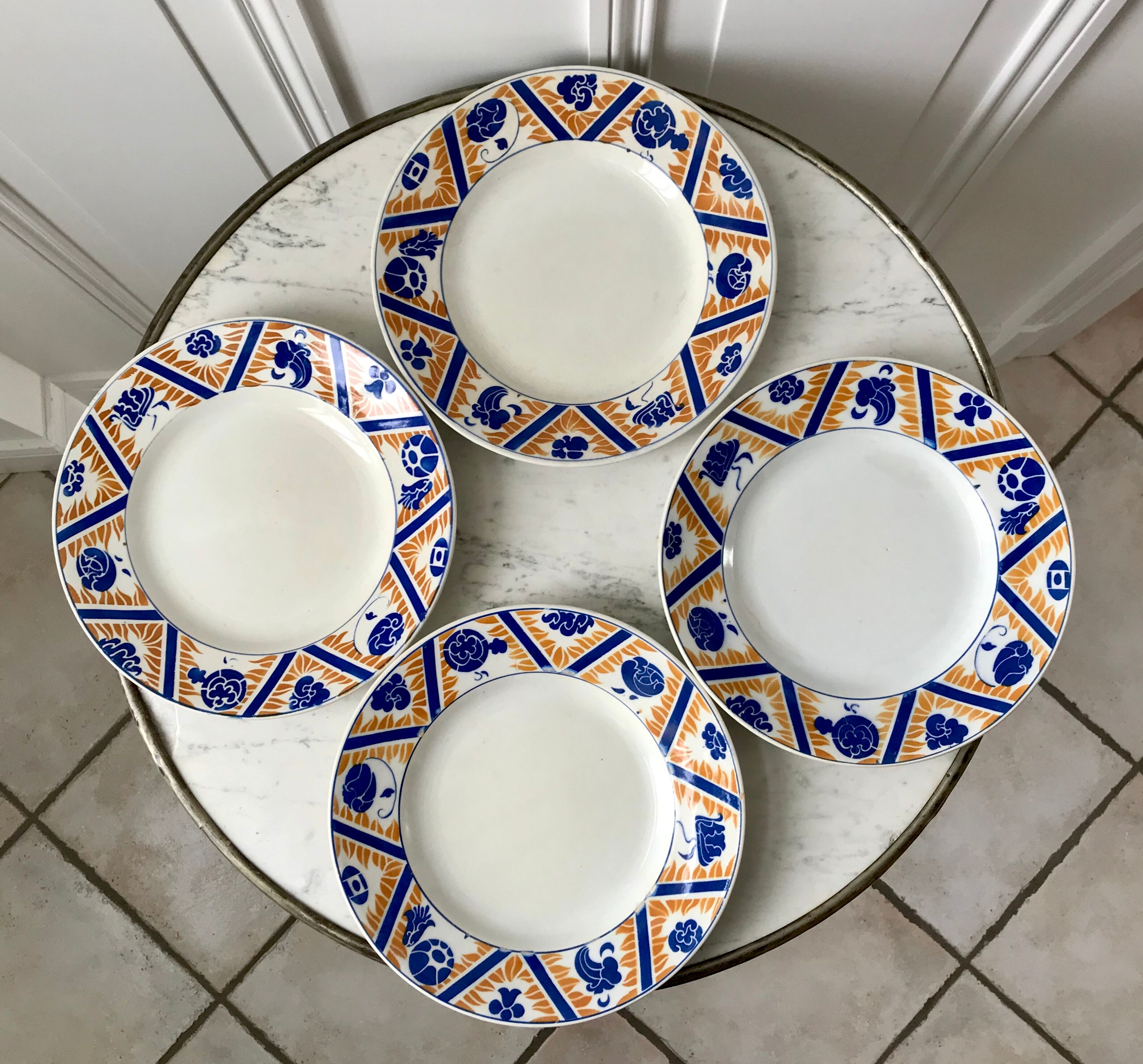 Set of 4 flat plates Moulin des Loups and Orchies model Canada