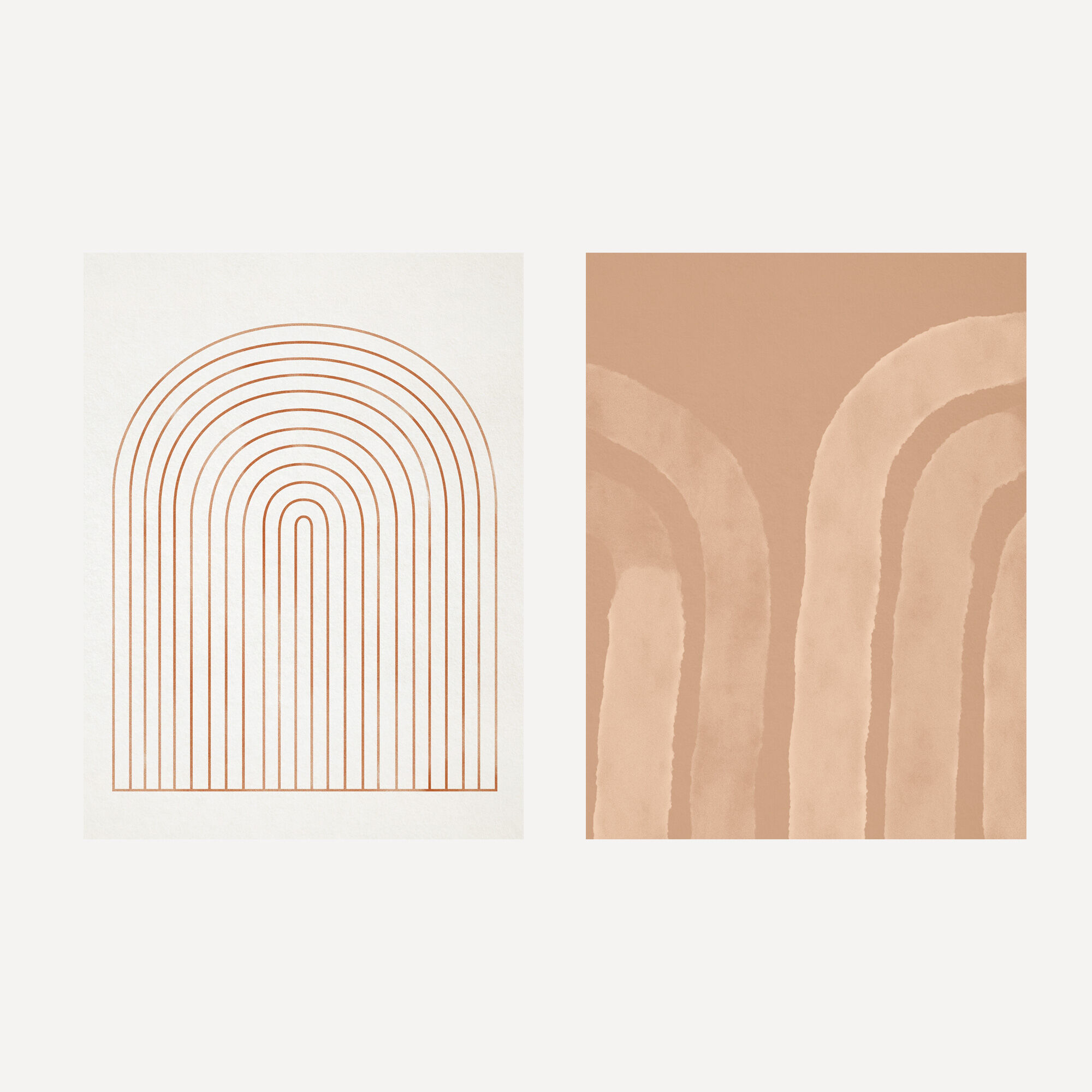 Pair of giclee prints, abstract wall art set of two, 50x70cm