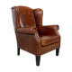 Vintage sheep leather wingback armchair by Lounge Atelier