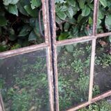 Industrial arched metal window L128xH114 19th century glass roof 2 leaves