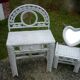 Vintage white rattan bedside 60-70