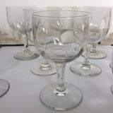12 vintage foot glasses