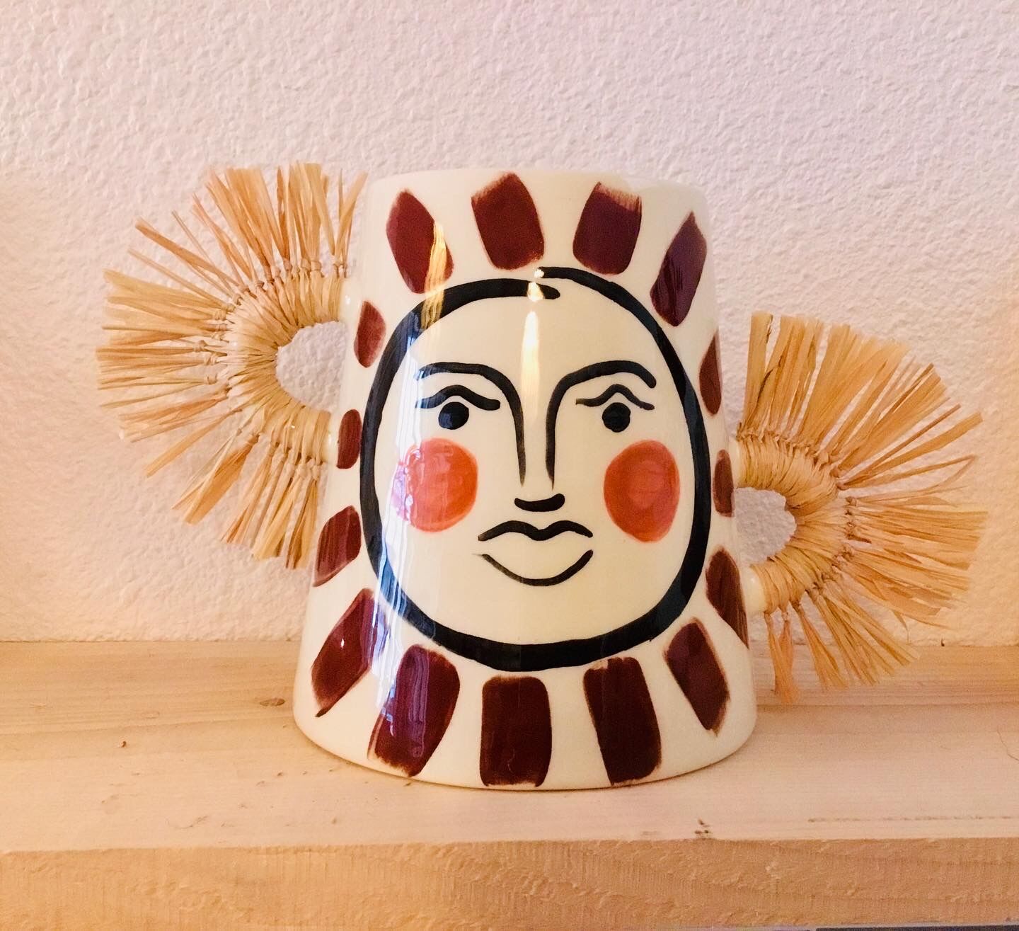 Hand-painted ceramic vase vallauris