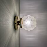 Vintage art deco globe wall or ceiling light in frosted glass